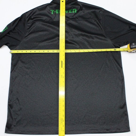 7 Eleven Adult Employee Issued Black Green Short Sleeve Mens Polo Shirt XL - Picture 9 of 9